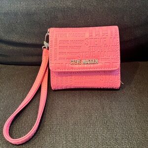 Steve Madden Embossed Pink Wristlet